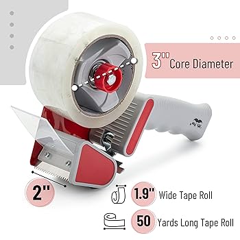 Mr. Pen - Packing Tape Dispenser Gun 2-Inch, 2 Pack With 2 Rolls Tape, Heavy Dut