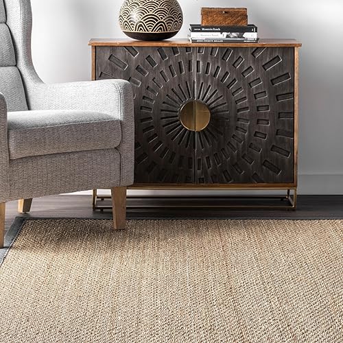 Miniatura 7 de nuLOOM Elijah Tapete de área estilo rústico de hierba marina, 5 x 8 pies, color gris oscuro