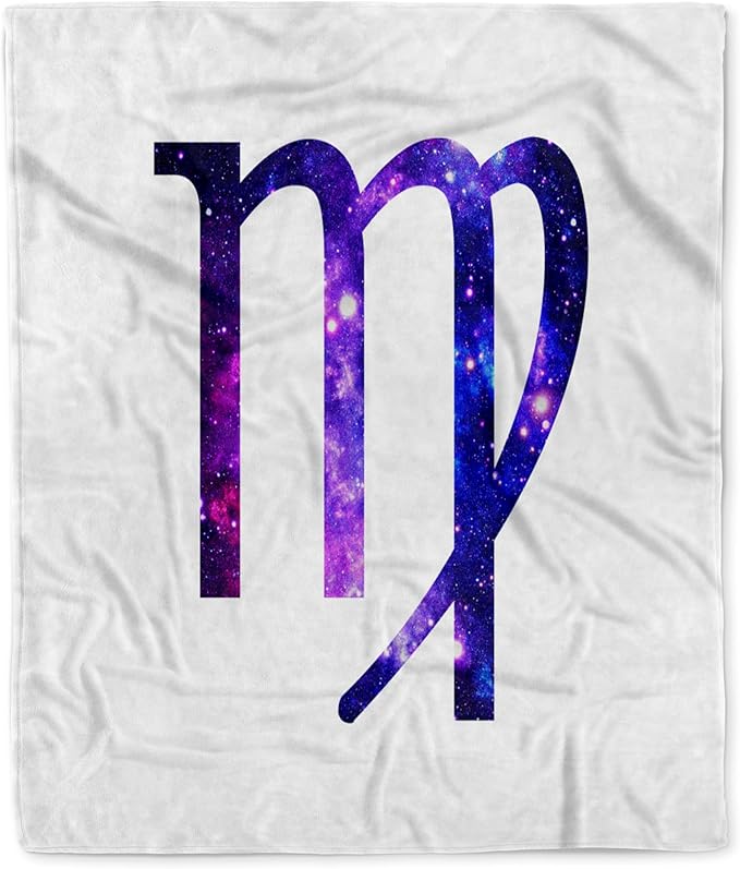3dRose Virgo Horoscope Symbol - Purple Zodiac Glyph Astrological Star Sign Silktouch Minky Blanket
