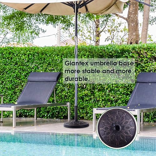 Miniatura 2 de Giantex Base de sombrilla para patio de 30 libras, soporte resistente al aire libre, soporte de paraguas de hierro fundido para jardín y playa,