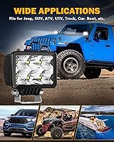 Vista 7 de Auxbeam - 2 unidades de luces LED de 3 pulgadas, luz de trabajo todoterreno de 60 W, luz de foco cuadrado, luz de conducción LED, luz de parachoques
