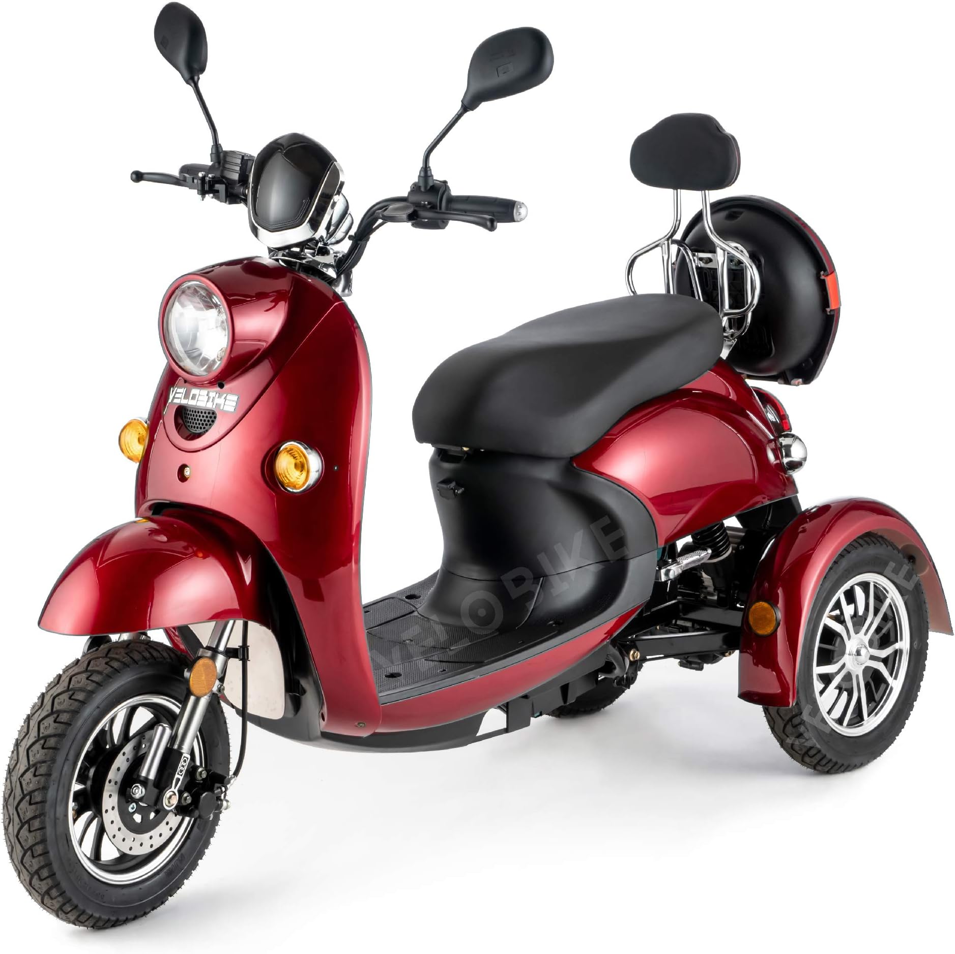 VELECO 3 Wheeled Retro Style Electric Mobility Scooter 650W ZT63 (Red)