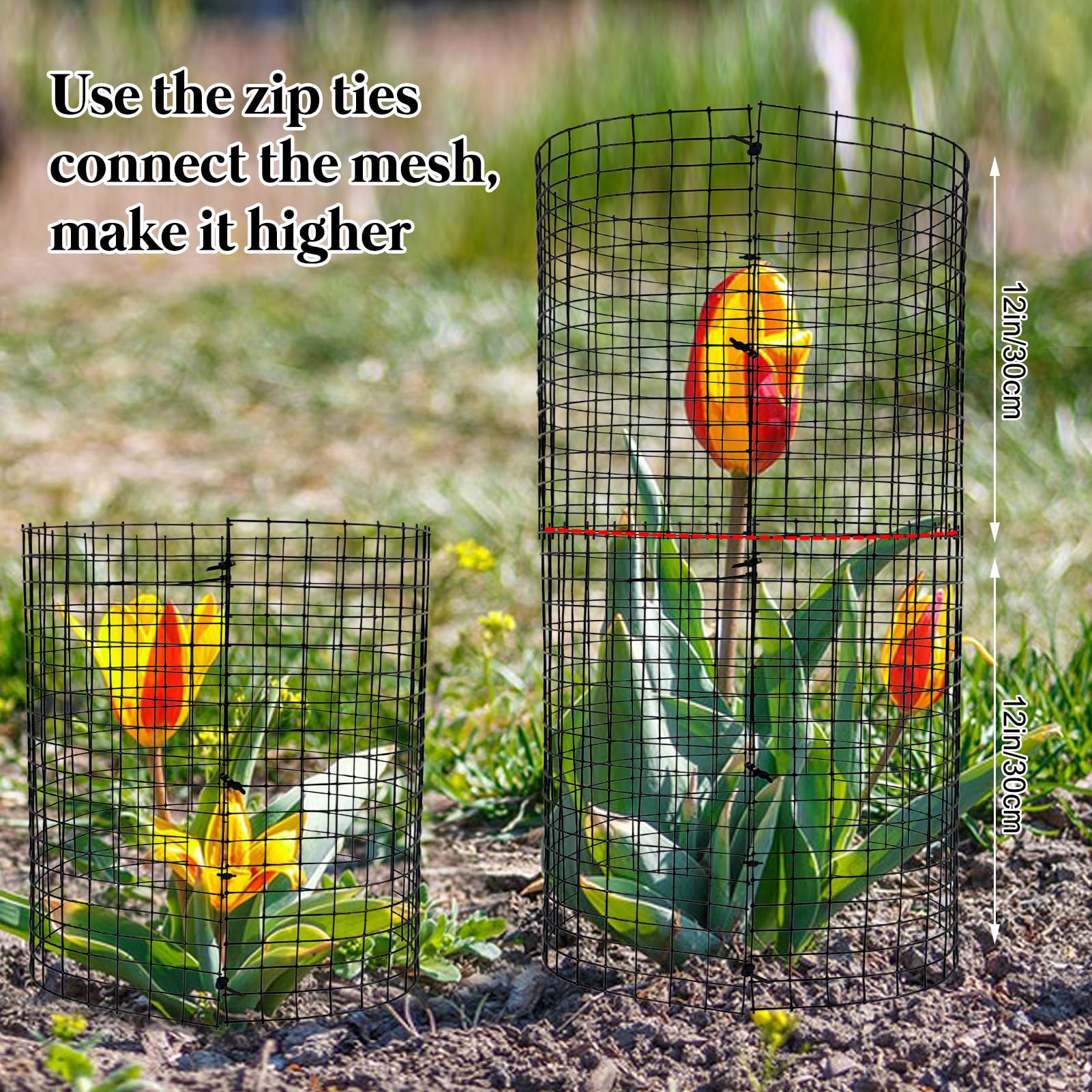 Lot De 24 Protections Rondes Pour Plantes Contre Les Animaux, Lot De 8 Cages En Métal De 30,5 X 30,5 Cm, 24 Pièces En Maille Métallique Pour Garder Les Animaux à L'extérieur, Barricades De Protection