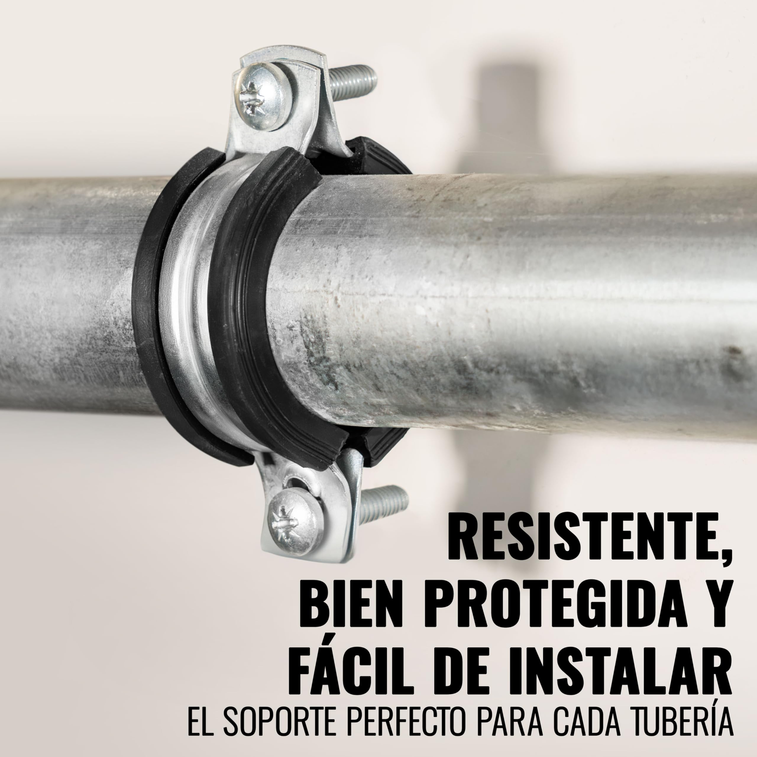 Poppstar 2x Abrazaderas de manguera de acero inoxidable W4 (rango de sujeción 40-43 mm, 1 1/4") con tornillos prisioneros M8*82 y tacos