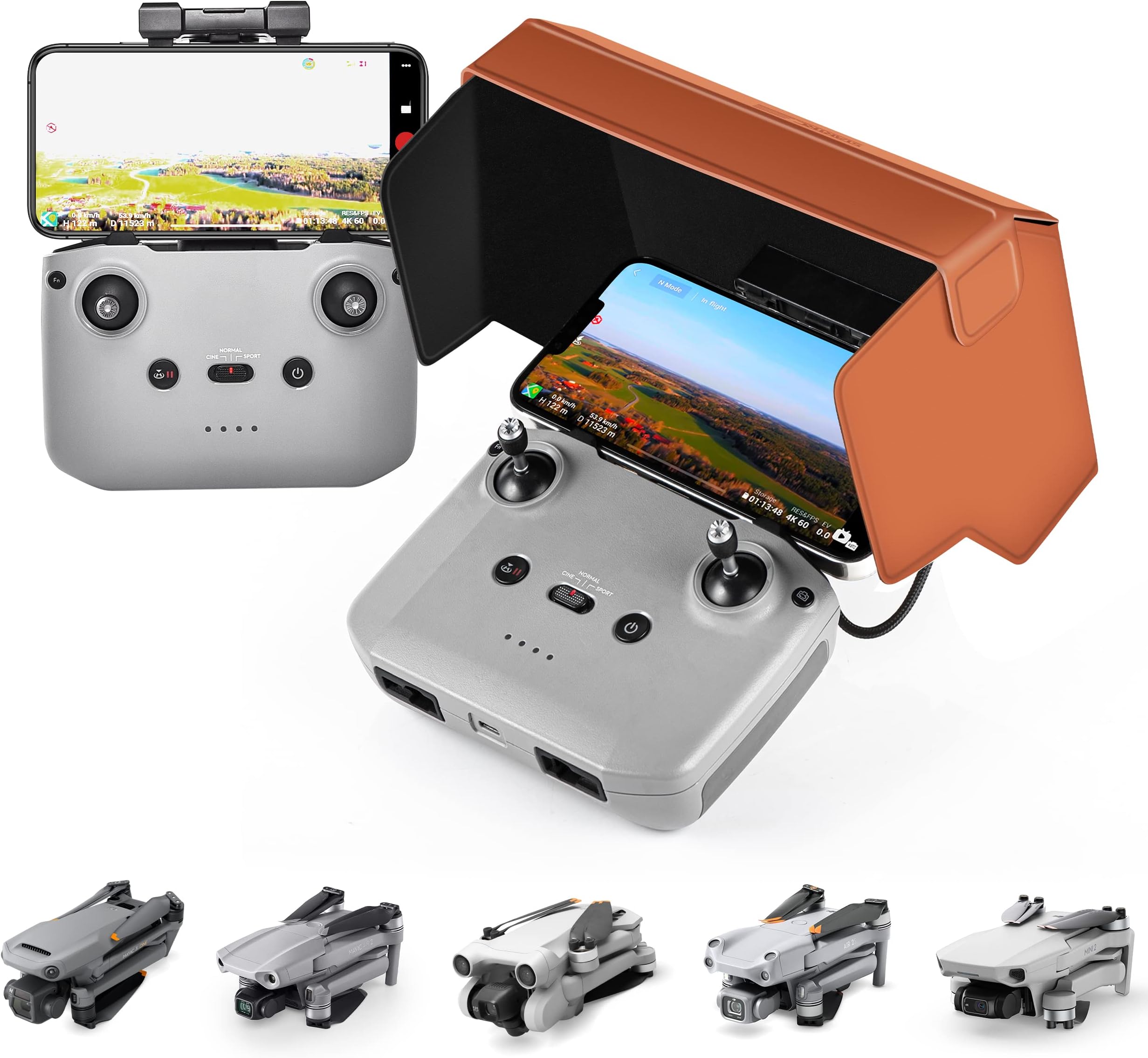 STARTRC Mavic Mini 2 SE Sun Hood Sunshade for DJI Mini 4k/Mini 3/Mini 2 SE/Mini 3 Pro/Air 2S/Mini 2/Mavic 3 Accessories Support 4.4-8.1 inch Smartphone Screen
