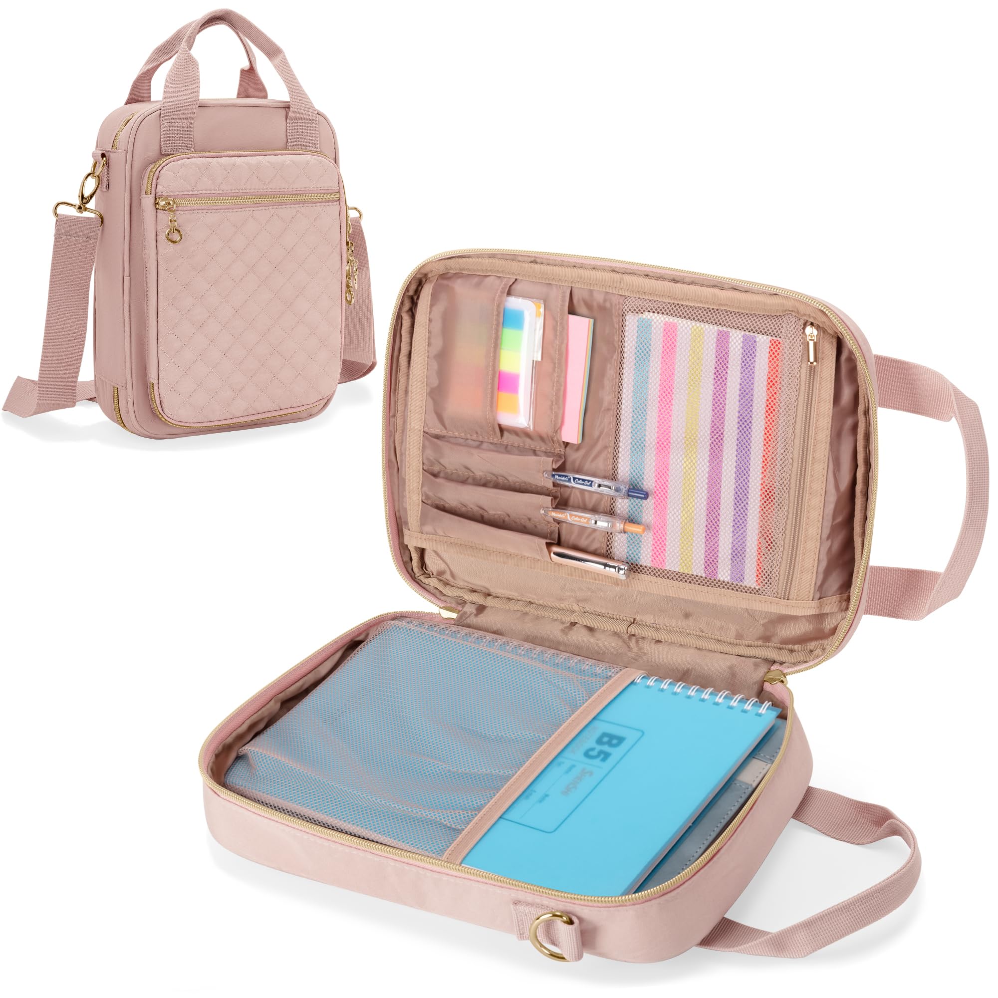 Teamoy Multi-Functional Journal Supplies Storage Case, Notebook Holder with Pen Slots