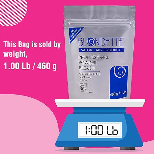 Miniatura 2 de Blondette Salon Professional - Tinte en polvo azul para el cabello, 16.23 oz + crema de peróxido profesional (1 L)