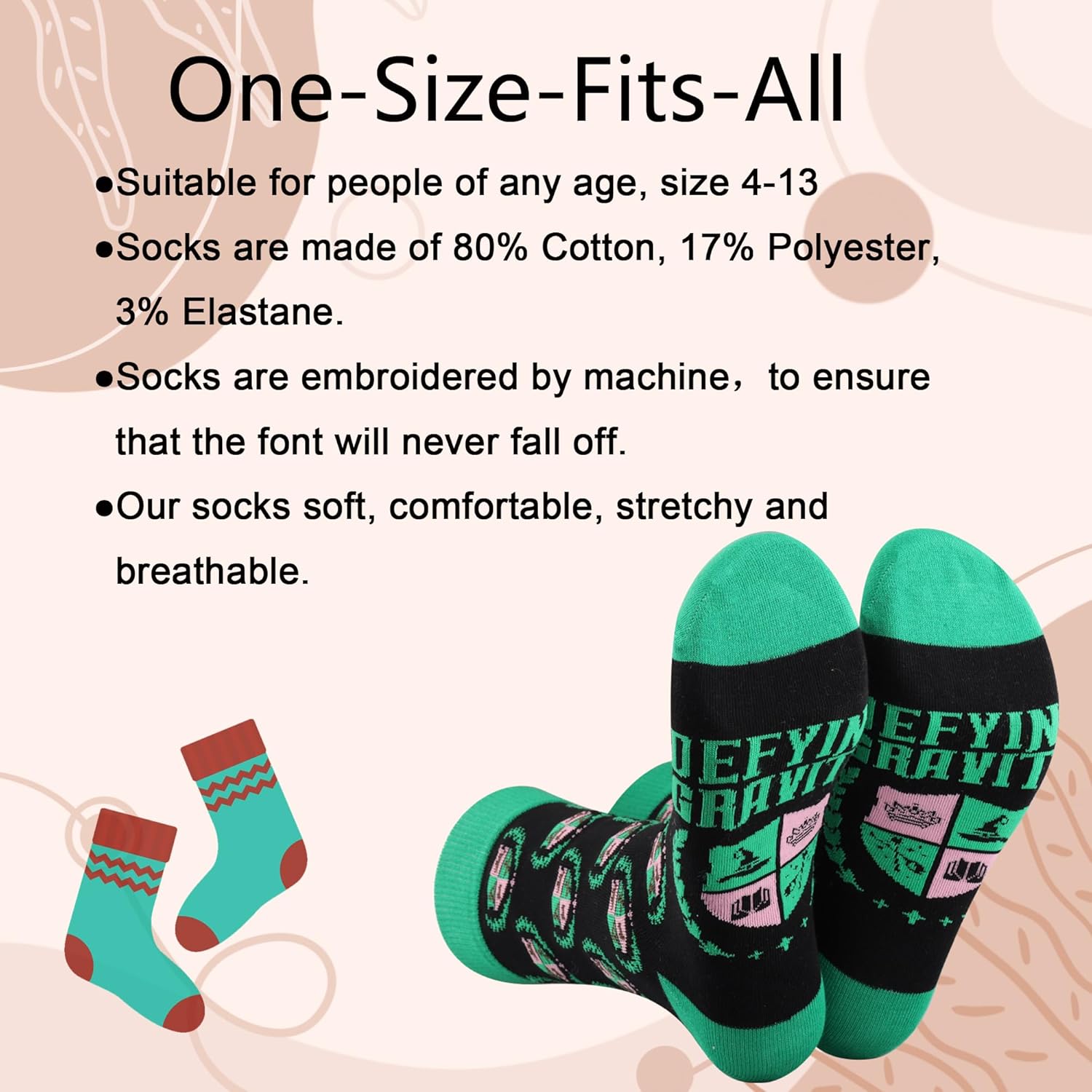 LEVLO Witch Musical Socks Witch Fans Gift Defying Gravity Witch Socks Musical Witch Merch - Image 4