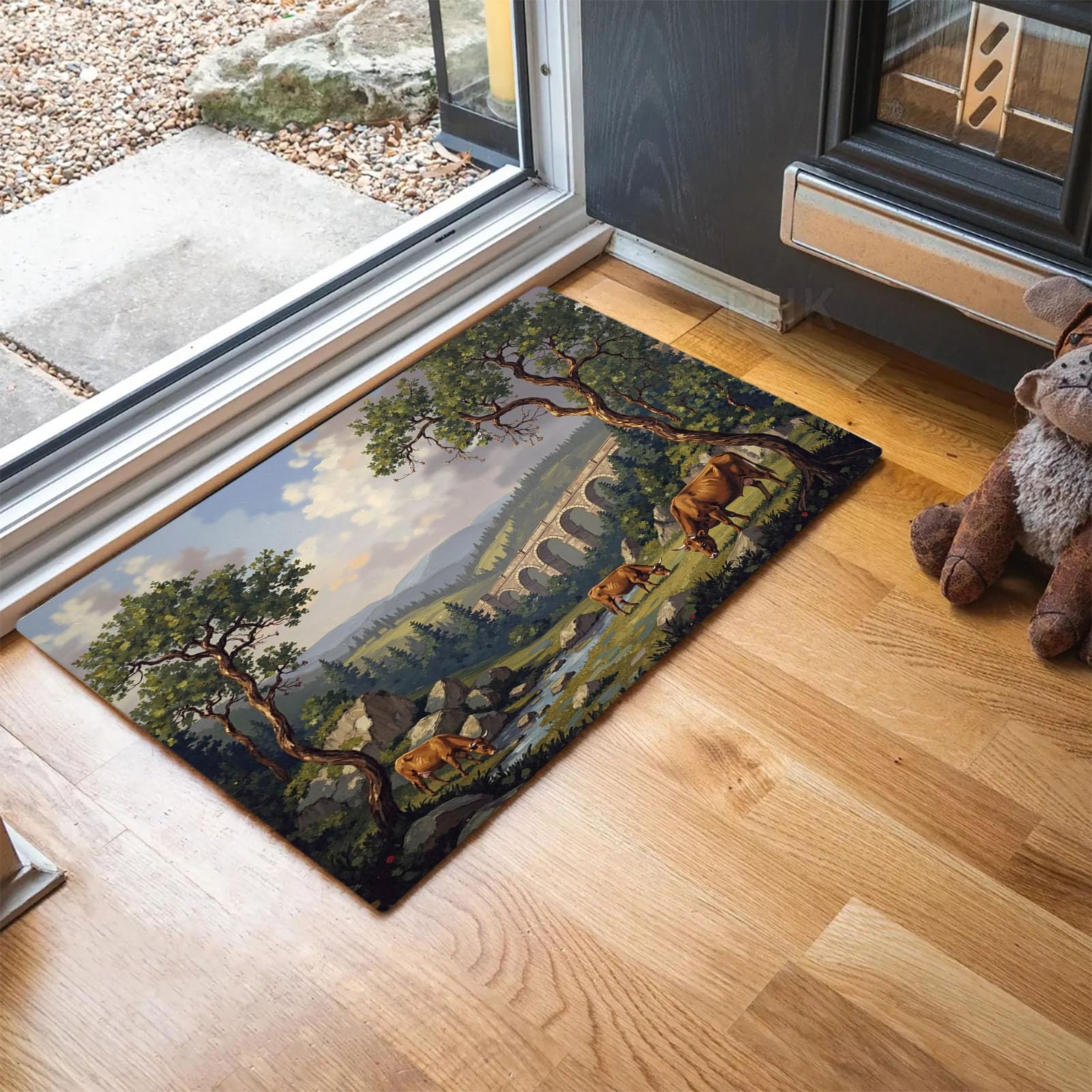 Alfombra entrada casa interior antideslizante felpudo lavable de 60x90 cm resistente para pasillo