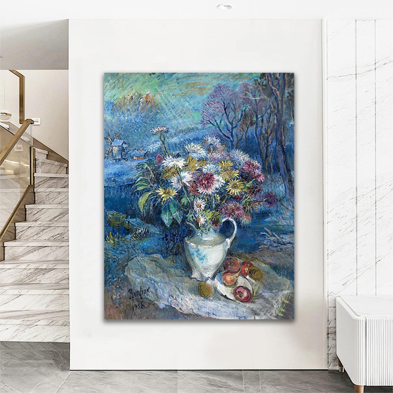 Amazon.co.jp: David Burliuk 有名な絵画: 白い花瓶の花