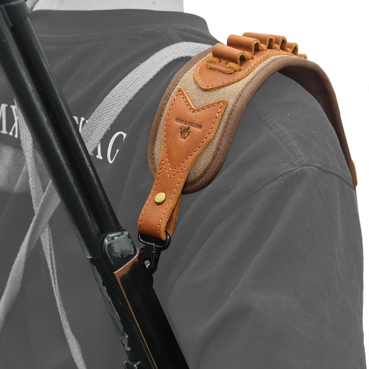 Leather Rifle Sling Gun Shell Holder Straps Loops for .357 .30-30, .38 .32Win Spcl.32-40 Cartridges