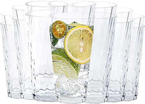 HONGBOLI Vasos de plástico irrompibles, juego de 6, vasos irrompibles, vasos de plástico, vaso de 20 onzas, apto para lavavajillas (transparente)