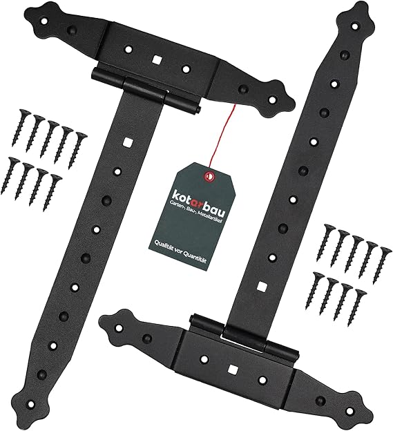 Cerniere Per Cancelli KOTARBAU - Set 2 Pezzi In Acciaio, 600 Mm, Verniciate A Polvere, Per Esterni - Foto 5