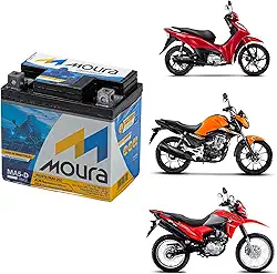 Bateria Moto Honda Cg 160 Bros Titan 150 Biz 125 Fan Xre 300 Dk Fazer Yamaha Factor Ybr Crosser Moura 12v 5ah