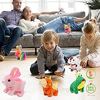 Vista 7 de Hopearl - Juguete de peluche electrónico interactivo de conejo con orejas LED, sonidos y movimientos; camina, se menea e ilumina las orejas, mueve