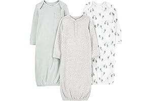 Cozy Comfort for Your Little One: 3-Pack Neutral Cotton Baby Sleeper Gowns