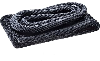 Attwood 11752-7 Solid Braided Multifilament Polypropylene (MFP) Dock Line, 3/8-Inch, 15 Feet Long, Bare Ends, Black