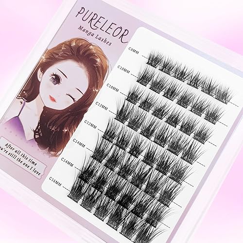 Miniatura 7 de Pestañas individuales en racimo, extensión de pestañas, pestañas manga, longitud mixta, pestañas postizas para bricolaje en casa