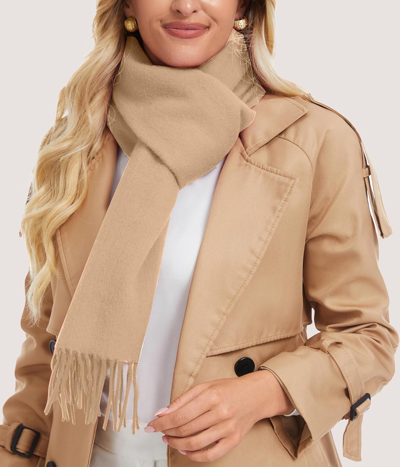 Wool Scarf for Women Men, Merino Wool Scarf Women Winter Cashmere Wrap Oversized Scarves for Cold Weather Travel - Image 3