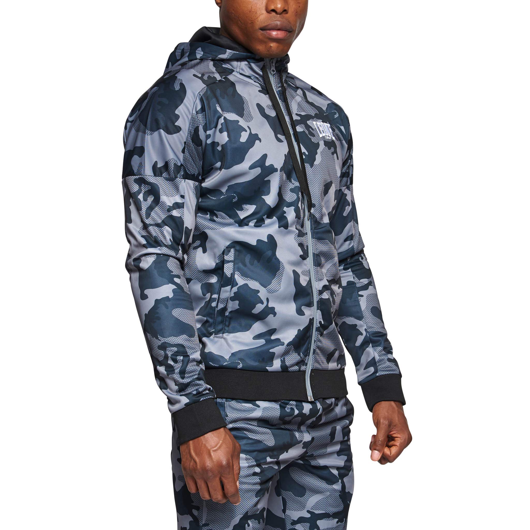 [レオーネ1947] ボクシング スウェット ジャケット ユニセックス [ CAMO HOODED SWEATSHIRT ] フードあり フロントジップアップ 両サイドポケットあり Lサイズ/カモグレー AB302 【正規品】