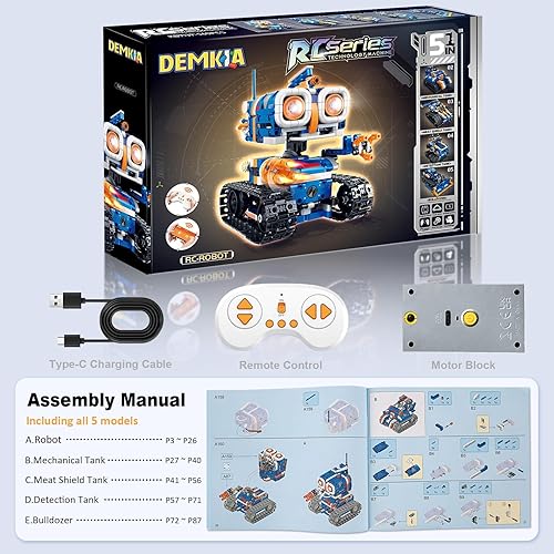 Miniatura 7 de Kit de Construcción de Robot STEM 5 en 1, 560 PIEZAS APP/Control Remoto Robótica Mech RC para Niños de 8-12 Años, Kit de Ciencia Set de Juguetes