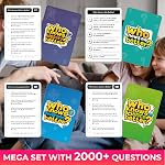 Jeux de conseil familial pour les enfants 8-12 — ensemble 4 en 1 Jeux de famille pour enfants et adultes — Qui le sait mieux — 2000+ Questions pour les âges 5+ — Don de quiz pour les cartes éducatives et amusantes pour les adolescents pour le voyage et la fête