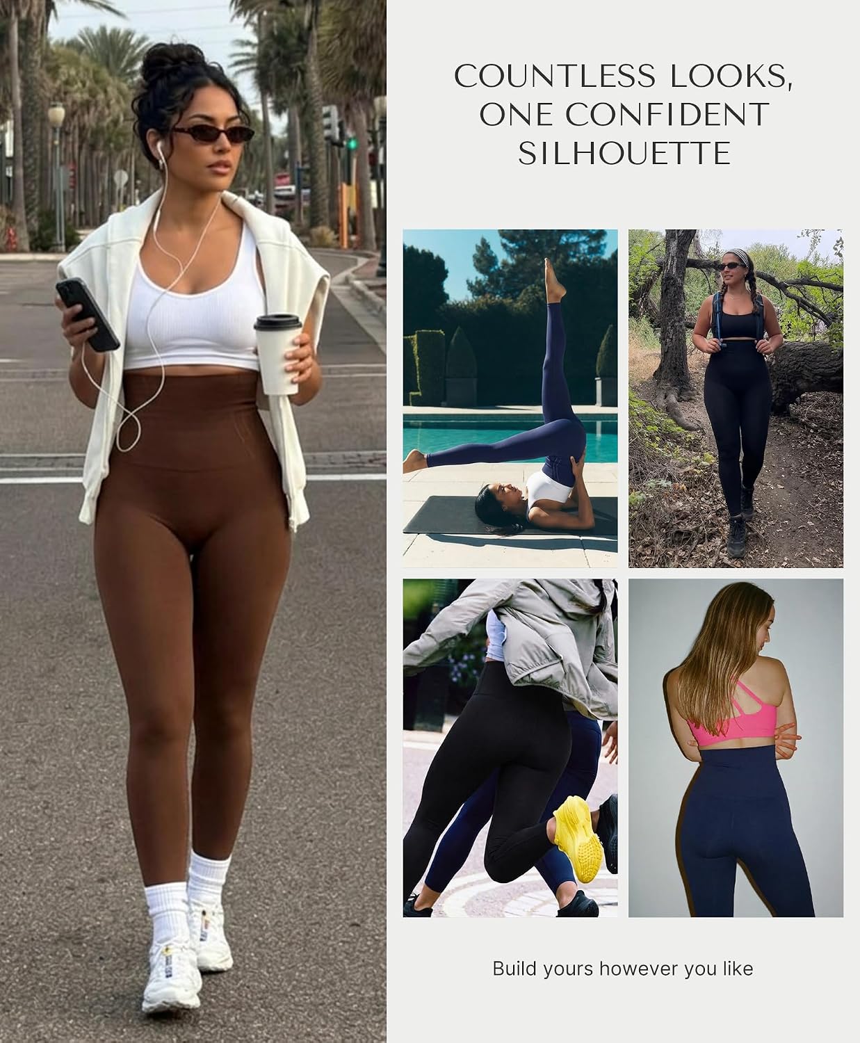 SHAPELLX Butt Lifting Leggings High Waisted Tummy Control Leggings Seamless Workout Running Yoga Pants Non-See-Through