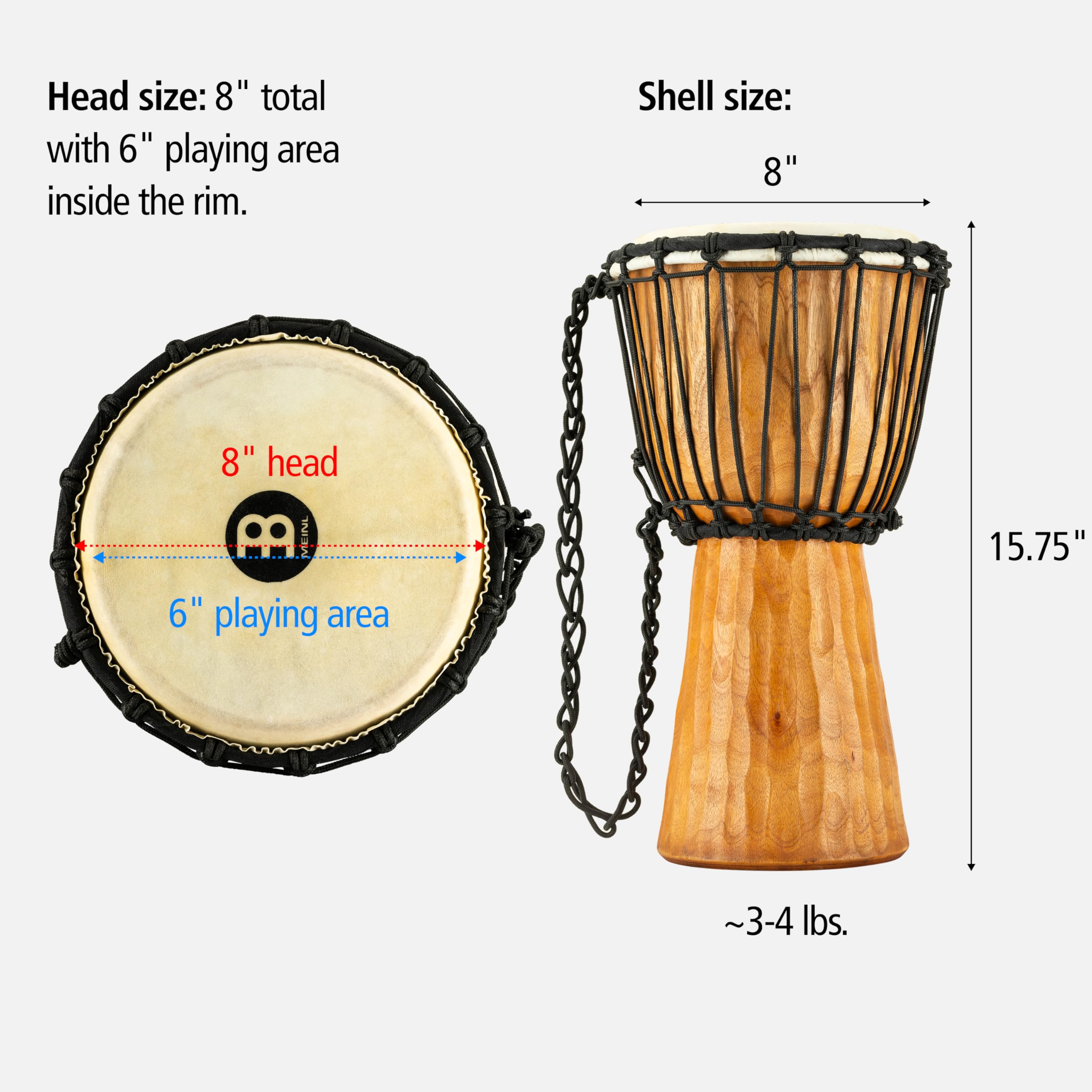 Meinl Headliner Djembe HDJ4-S, 8", Nile Series - Djembe
