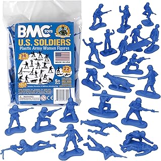 BMC Plastic Army Women - 36pc Blue Female Soldier Figures - Made in USA