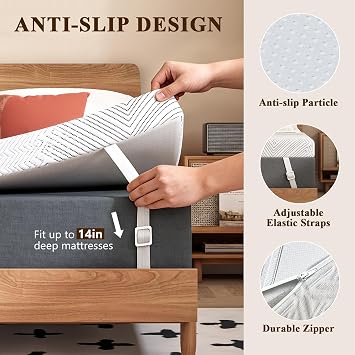 Gel Memory Foam Mattress Topper, Pain Relief,Double Size 135x190x10cm,White
