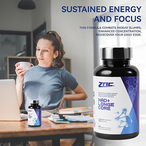 Miniatura 4 de Suplemento NAD+ 10 en 1 con NAD liposomal, urolitina A y resveratrol para energía y reparación celular - 60 cápsulas veganas