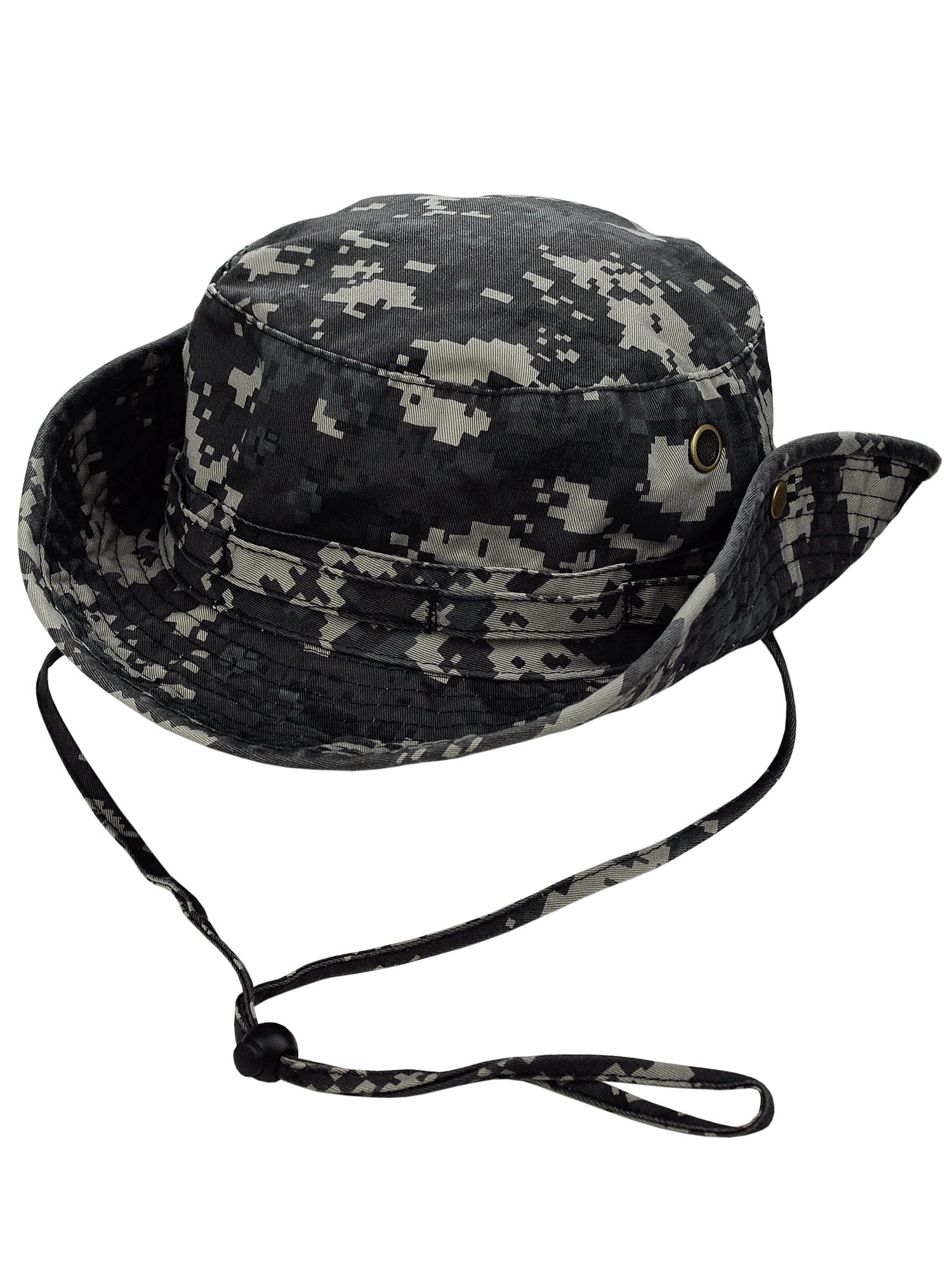 MG Men's Washed Cotton Twill Chin Cord Outdoor Hunting Hat, Suburb Digital, XL