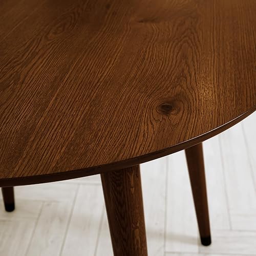 Miniatura 7 de Acacia Alma - Mesa de comedor redonda de madera maciza para 4 personas, mesa de comedor, mesa de patio, mesa auxiliar, mesa de café, escritorio de