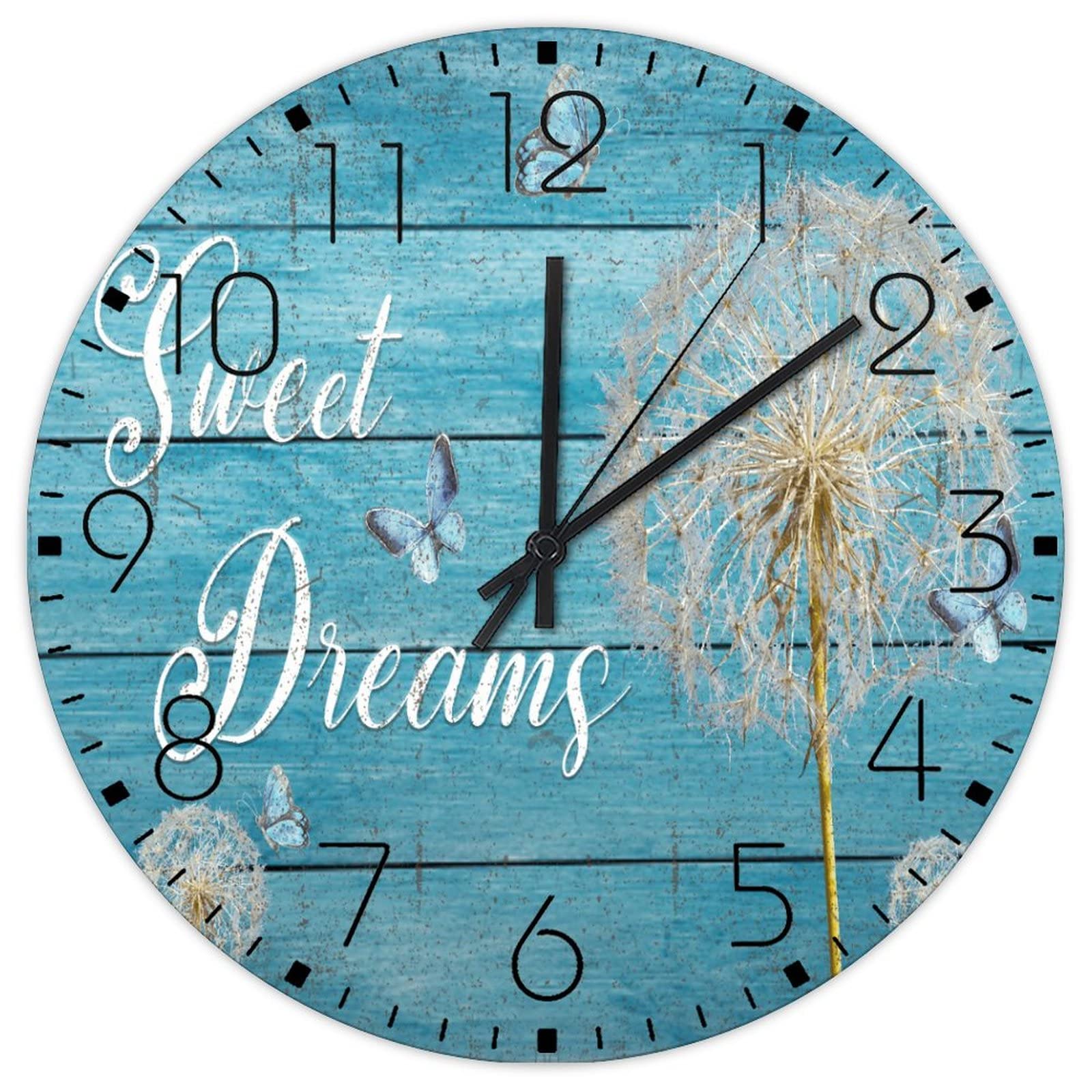 Horloge murale en bois silencieuse sans tic-tac ronde 38 cm Sweet Dreams