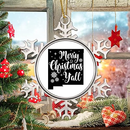 Miniatura 39 de South Dakota Xmas Tree Ornaments American State USA States Metal Snowflake Christmas Tree Hanging Ornament Merry Christmas Y’All Christmas South