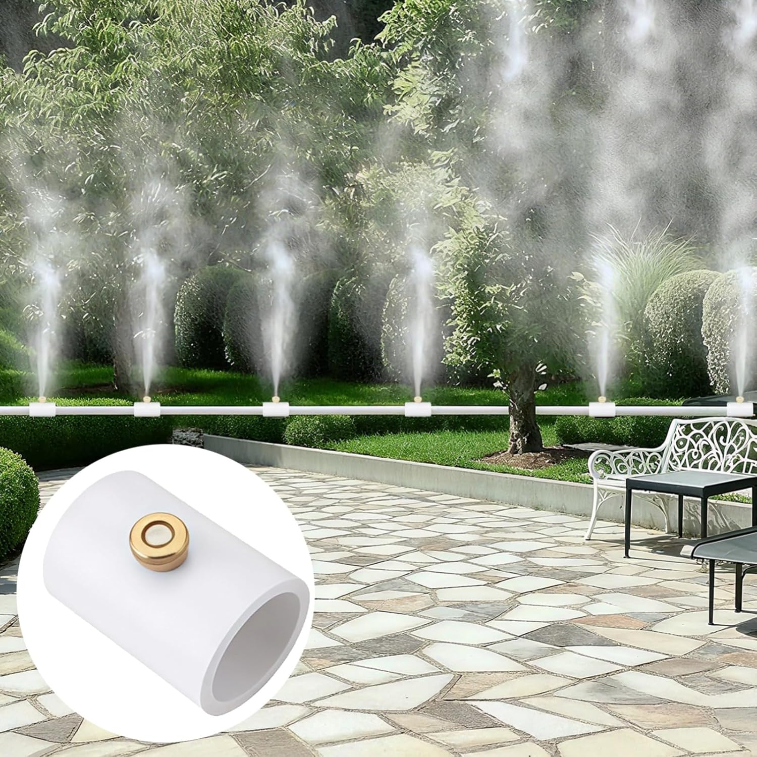10 Pcs 1/2 Brass Atomizing Misting Nozzles, Replacement Nozzles For Pvc Pipe, Us Standard Thread, Patio Cooling And Garden Irrigation