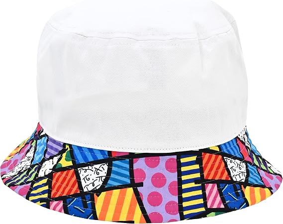 BRITTO Romero Unisex Bucket Hat, Colorful Landscape (White)