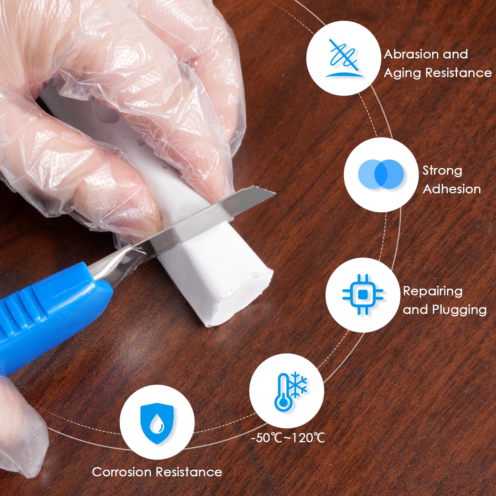 DEWEL Stucco Epossidico Bicomponente - 114g, Forabile E Carteggiabile, Per Legno, Metallo, Plastica, Marmo - Foto 6