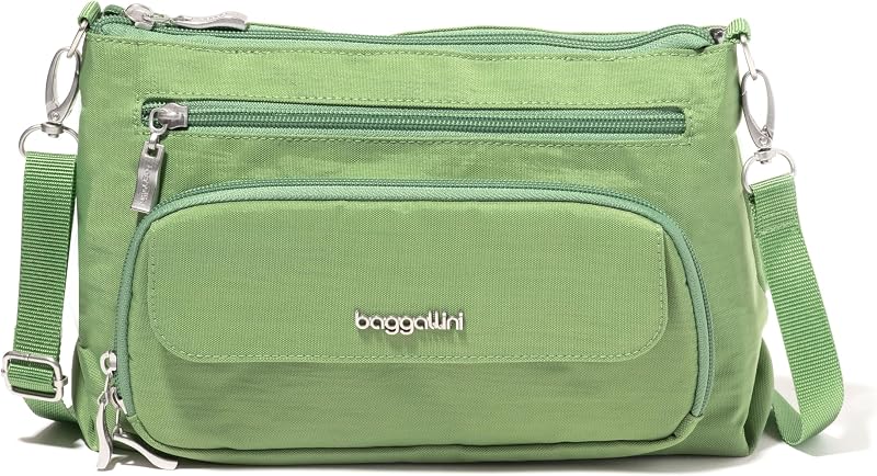 Baggallini Original Everyday 11x7.5 Bolsos cruzados Bolso de viaje ligero de nailon con cremallera y protección Rfid