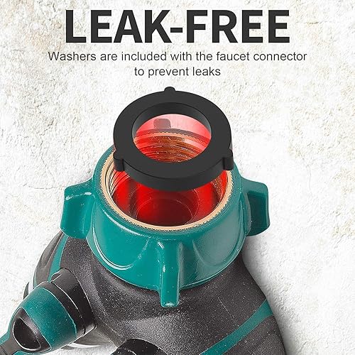 Miniatura 5 de Divisor de manguera de jardín de 2 vías - Divisor de manguera de agua con mango largo Manguera de jardín Válvula de cierre de doble conector en Y