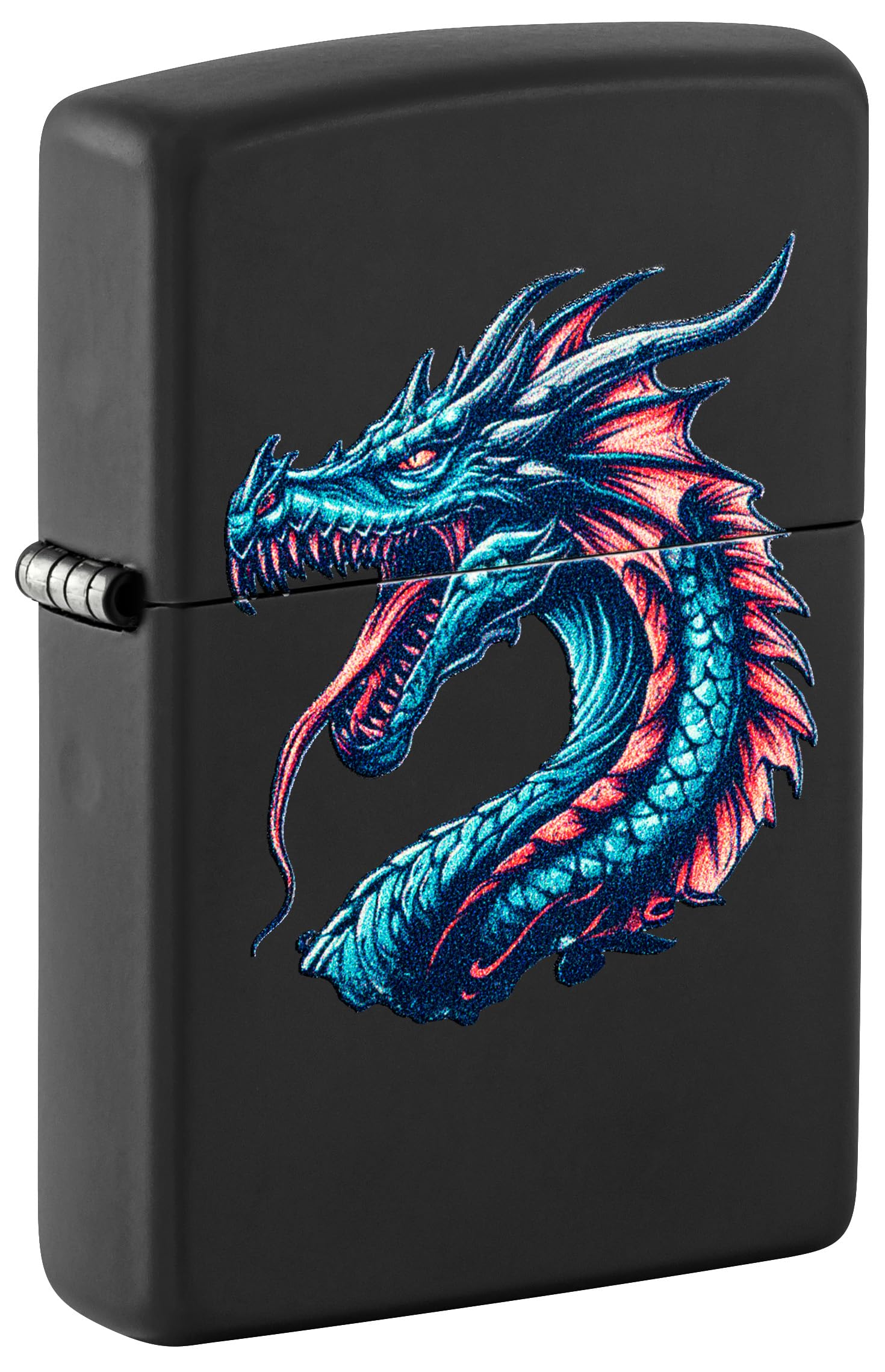 Zippo Briquet Tempête – Modèle Dragon, Noir Mat – Rechargeable – Réutilisable – Design Coupe‑Vent – Coffret Cadeau – Fabriqué aux États‑Unis
