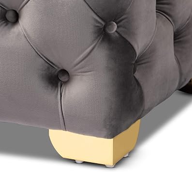 Baxton Studio Ottomans, One Size, Gray/Gold