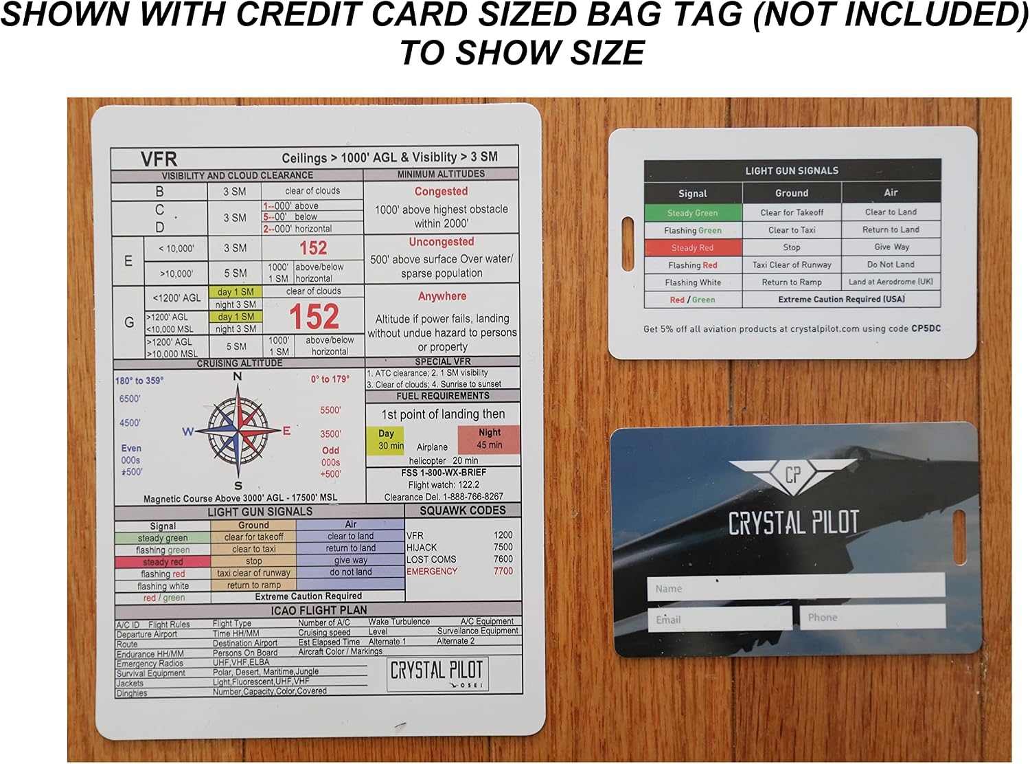 Crystal Pilot VFR-IFR Placard (Pocket)