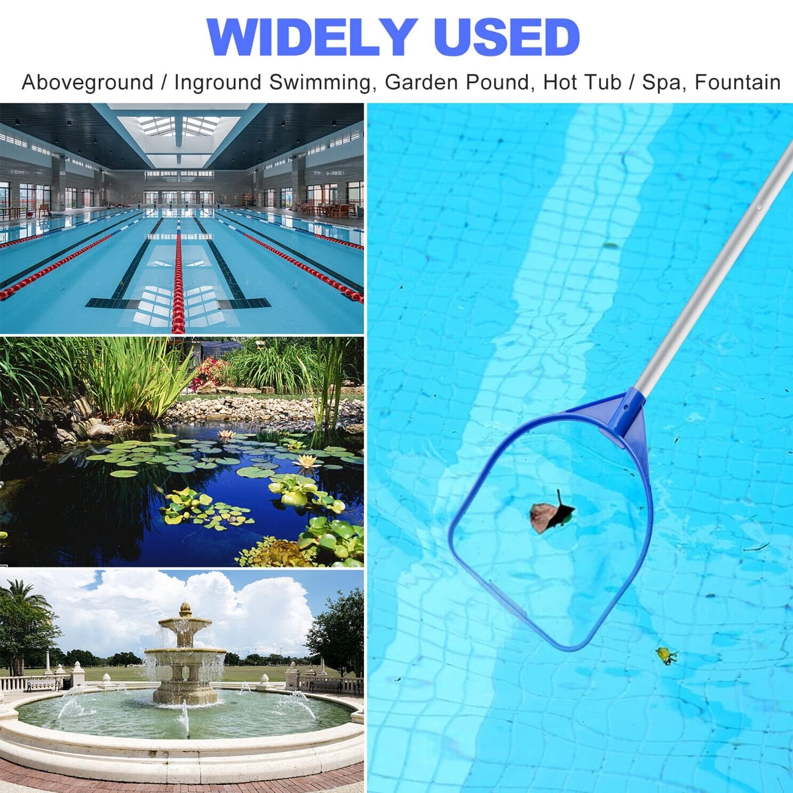 Rastrillo Recogedor De Hojas Para Piscinas, Red De Malla Fina Para Limpieza De Estanques De Spa Con Poste Telescópico, Red De Limpieza De Piscinas, Recogedor De Hojas Para Piscinas Con Aspiradora