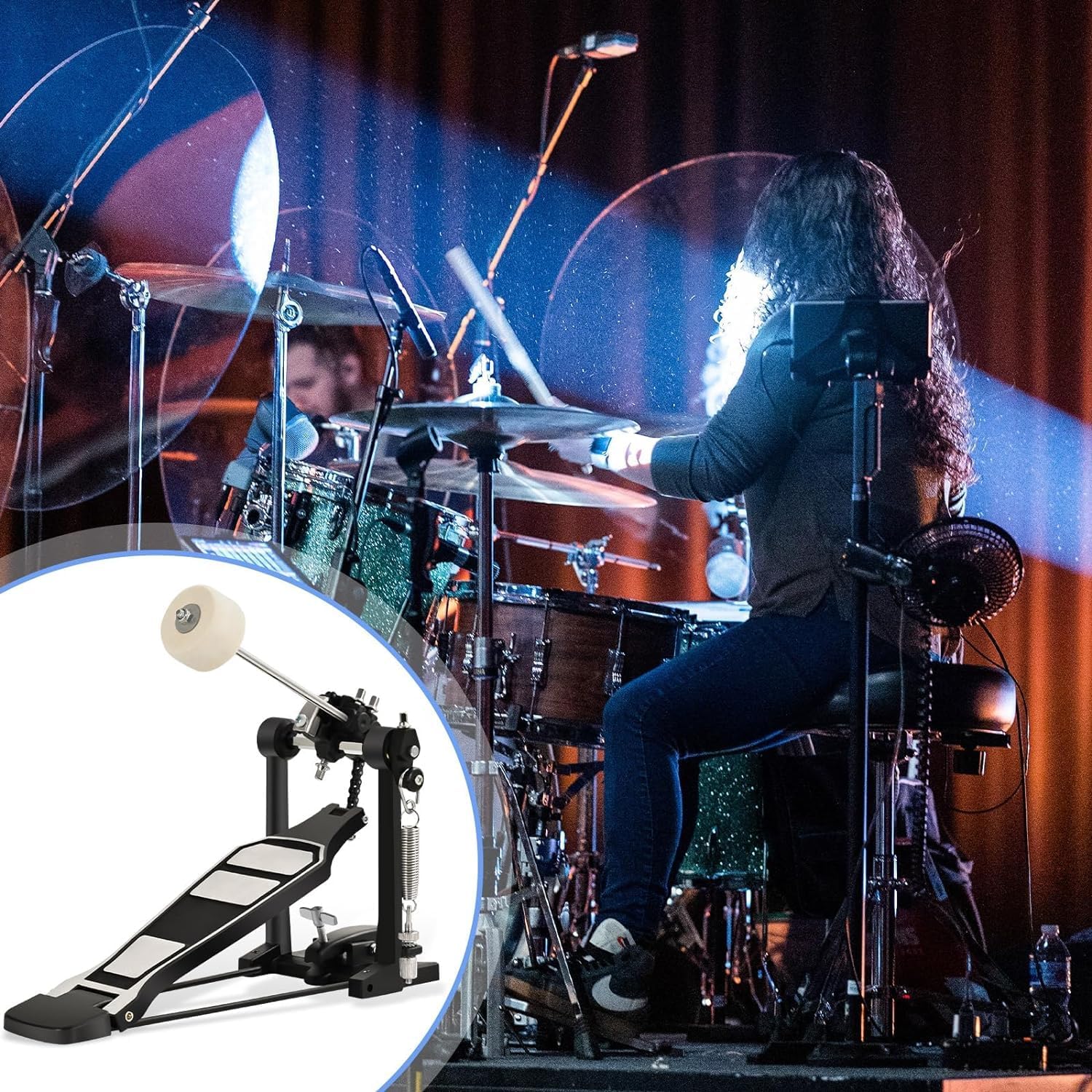 Single Bass Drum Pedal Single Pedal for Drum Set Kit and Electronic Drums | Single Chain