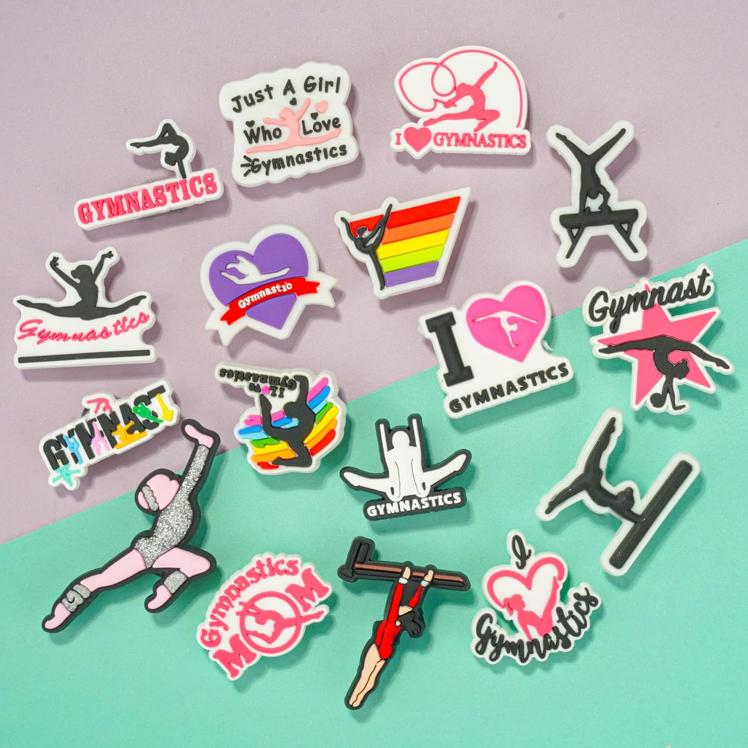 Gymnastics Shoe Charms - Decorative Gymnastics-themed PVC Accessories for Wristbands, Sandals, Bracelets - Gifts for Holidays and Special Occasions