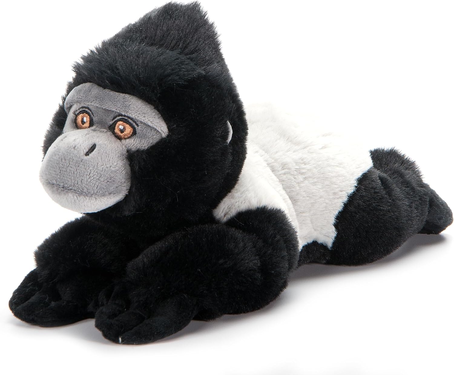The Petting Zoo Silverback Gorilla Stuffed Animal Plushie, Gifts for Kids, Earth Keeperz Wildlife Animals, Zoologee Black Silverback Gorilla Plush Toy, 10 inches
