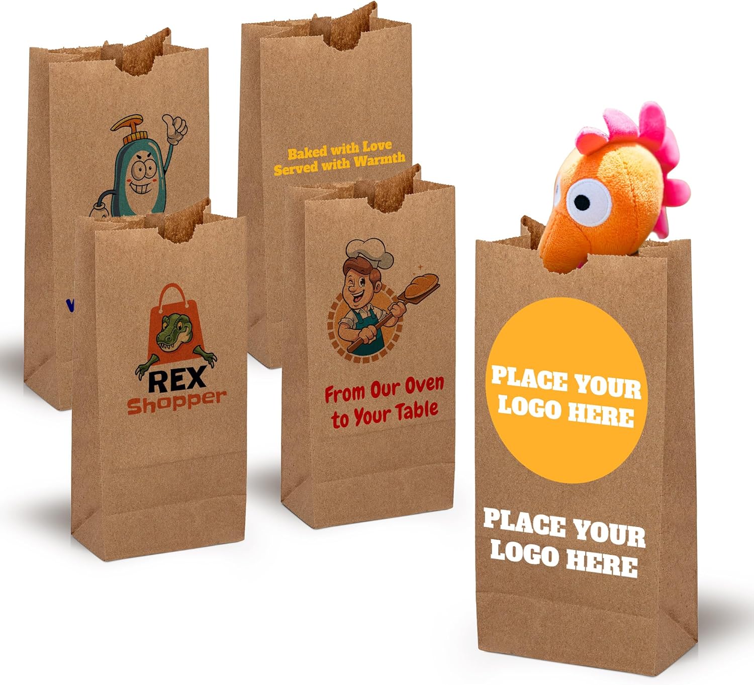 MT Products Custom Printed Brown Paper Bags 2lb. –...