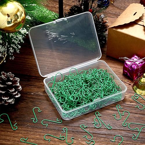 Miniatura 13 de Tatuo 240 ganchos de adorno de Navidad, ganchos de metal para adornos de árbol de Navidad en forma de S a granel con caja de almacenamiento