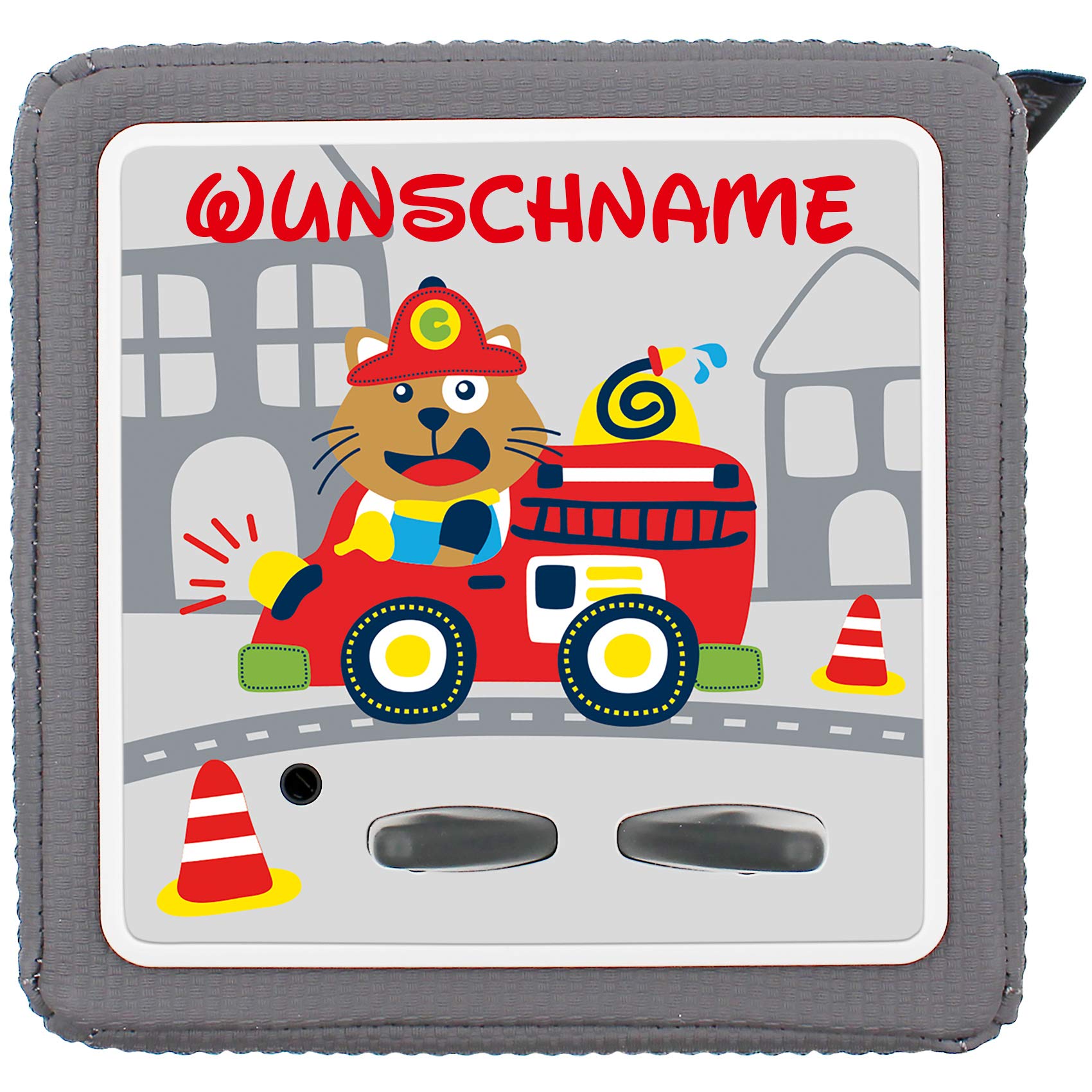 yabaduu Protective Film Cover for Toniebox with Name Personalised Perfect Fit Self-Adhesive Child-Friendly Film for Children Toys Y031 (No. 6 Fire Brigade, with Desired Name) โ image 1